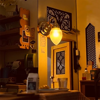 1:12 Babaház Miniatűr LED Fali Lámpa, Világítás Modell, Dekor, Baba Ház, Tartozékok