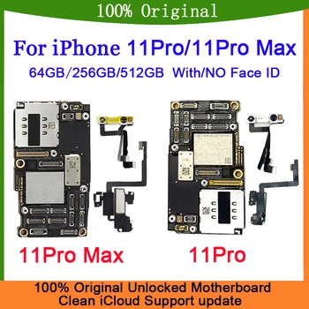100% - ban Tesztelt Hiteles Alaplapja iPhone 11 Pro Max 11Pro Eredeti Alaplap Arcát ID Nyitva alaplapot Tiszta iCloud