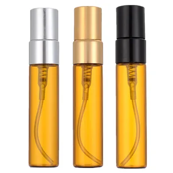 100/sok 5ml Amber Üveg Parfümös Üveg Újratölthető Utazási Üres Parfum Spray Porlasztó Üveg Minta Üveg