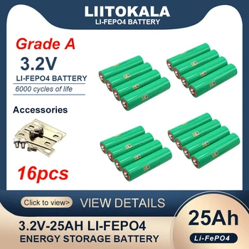 16x LiitoKala 3.2 V 25Ah LiFePO4 akkumulátor 46160 foszfát a 4S 12V Motorkerékpár, Autó, motor akkumulátorok Módosítás Fokozatú adómentes