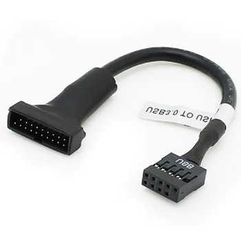 19/20 Pin USB 3.0 Női 9 Tűs, USB 2.0 Férfi Alaplap Fejléc Adapter Kábel