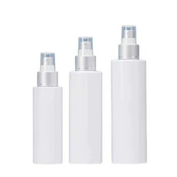 20db Műanyag Palack Fehér Üres Matt Ezüst Hordozható Szivattyú Kozmetikai Újratölthető Csomagolás Spray Köd Üveg 100ML 150ML 200ML
