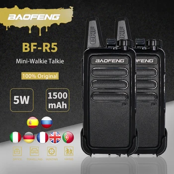 2db/sok Baofeng BF-R5 Mini Walkie-talkie BF R5 USB Töltés Kézi FM Adó-vevő CB Rádió UHF bf-888s bf888s Két Rádió