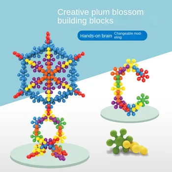 3D háromdimenziós plum blossom építőkövei szórakoztató összeállítás óvoda szellemi felvilágosodás korai oktatás