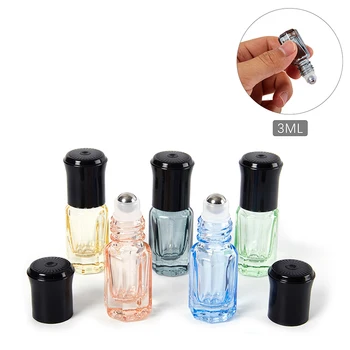 3ml Üres Mini Üveg roll üveg illóolajok Újratölthető üveg parfüm, dezodor, konténerek
