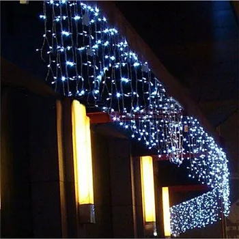 4db Karácsonyi Koszorú LED Függöny Jégcsap String Fény bágyadtság 0.4-0.6 M 5m 96Led Beltéri LED-Parti Színpadon Kültéri Dekoratív Fényt