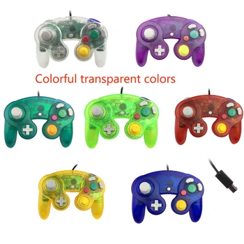 50 DB sokat Átlátszó színű Vezetékes Gamepad Vezérlő Joypad, ahol Egyetlen Pont GameCube PC-N-G-C Joystick