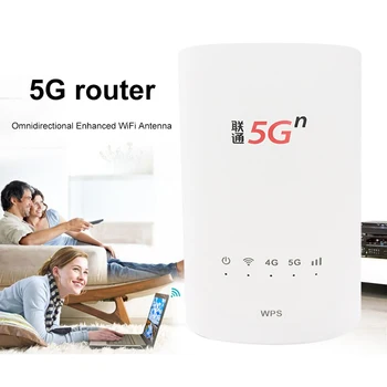 5G WiFi Router SIM Kártyahely Vezeték nélküli Modem, WiFi Hotspot, 2.4 GHz vagy 5 ghz-es EU/usa/UK Csatlakozó Kompatibilis 4G 3G Hálózat 9 LED Kijelző