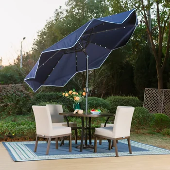 9FT Kerti Solar Esernyő Crank & Tilt ，esernyő Bázis