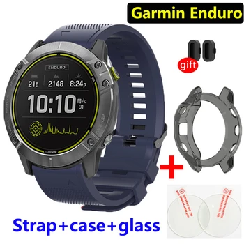 A Garmin Enduro Heveder Okos Watchband Quick fit Szilikon Karkötő+burkolata Enduro Üveg kijelző Védő fólia Port Csatlakozó
