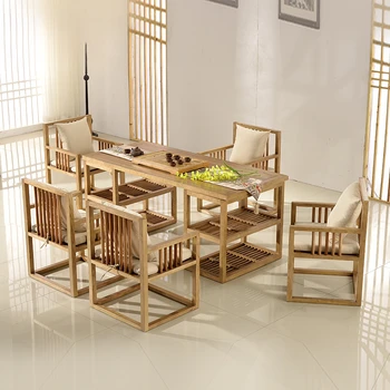 A termék testre szabható. Testre modern, egyszerű, új Kínai tömör fa Zen tea asztalt, könyvet, széket kombináció
