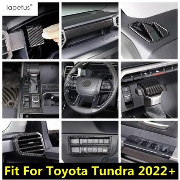 Ablak Lift Fej Fény Lámpa Felszerelés Panel Központi Ellenőrző Szalag Takarja Trim Toyota Tundra 2022 2023 ABS Szénszálas Tartozékok