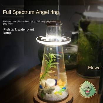 Akvárium akvárium Fény LED Angel Gyűrű Táj Dekoráció Teljes Spektrumú Javítja a Fényerőt, a Napfény