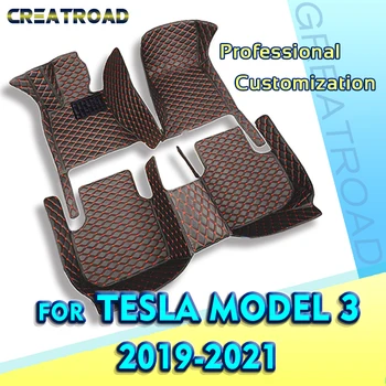 Autó Szőnyeg A Tesla Model 3 2019 2020 2021 Egyéni Auto Láb Párna Autó Szőnyeg Fedél Belső Kiegészítők
