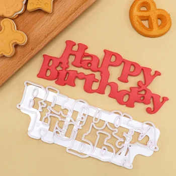 Boldog Születésnapot Keksz Nyomtatási Pecsét Élelmiszer Minőségű Műanyag Cookie Dombornyomás Penész Babaváró Buli Fondant Torta Díszítő Eszközök