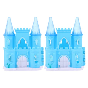 Castle Játék Mini Ház Dekoráció Villa Dísz Gyerekek Modell Alakú Díszítés Kellékek