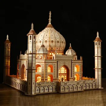 DIY 3D Puzzle Fából készült Ház Királyi Kastély Szimulációs modelleket, a Fény Oktatási Játékok Gyerekeknek, Felnőtt 2023 Új Ajándék Dropshipping