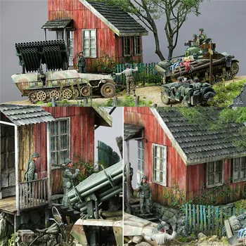 DIY Katonai Épület modelleket második világháború német Katona Menedék Ház, Fa, Faház 1:35 Méretarányos Modell Készletek