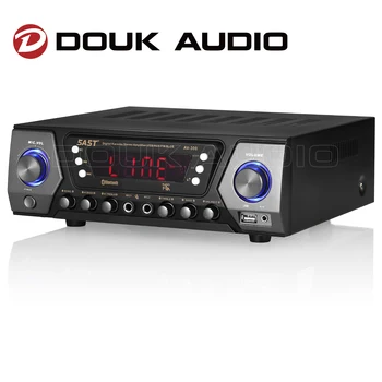 Douk Dual Audio MIKROFON, Sztereó Erősítőhöz Bluetooth Vevő USB zenelejátszó Haza Karaoke Erősítő LED Kijelző 80W+80W