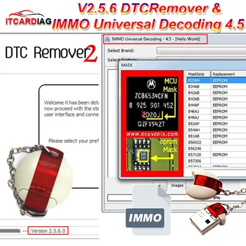 DTCRemover 2.5.6 + Immo 4.5 DTC-Eltávolító DTC Le Törlése Szoftver IMMO le Szoftver Eltávolítása IMMO Kód ECU Javítás ECU Progammmer