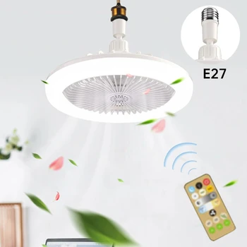 E27 Mennyezeti Ventilátor, Lámpák LED-es Ventilátor Lámpa Mennyezeti Lámpa Ventilátor Elektromos Ventilátor Távvezérlő Hálószoba, Nappali Lámpa