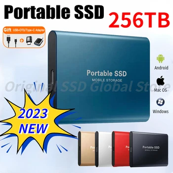 Eredeti Külső szilárdtestalapú Meghajtó 2TB USB 3.1 nagysebességű Hordozható SSD C-Típusú Külső Merevlemez 256TB a Mac Notebook Laptop