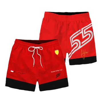 F1 férfi Képlet Egy rövid, divatos fürdőruhát, sport nadrág, alkalmi nadrág, Ferrari, strand, piros