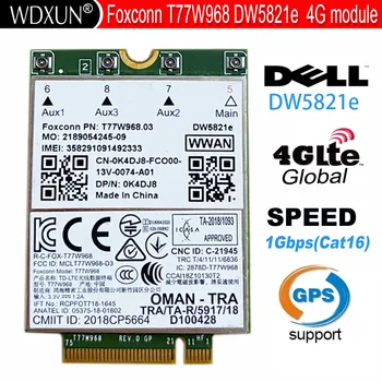 Foxconn T77W968 LTE Cat16 GNSS 5G WWAN Kártya DW5821e DW5821e-eSIM a Dell Latitude 5420 5424 7424 Szélesség 7400 / 7400 2-a-1