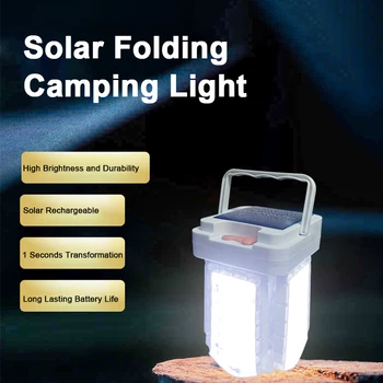 Hordozható Kemping Lámpás Összehajtható Napelemes LED Kemping Lámpa Kültéri Világítás Sürgősségi USB Töltés Sátor Fény a Túrázás, Horgászat