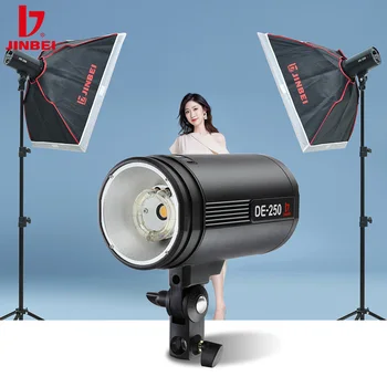 JINBEI DE250 Studio Flash 250Ws Fotózás Berendezések 5W LED Modell Lámpa Álló Termék Felvételi Fényt Szakmai Fények