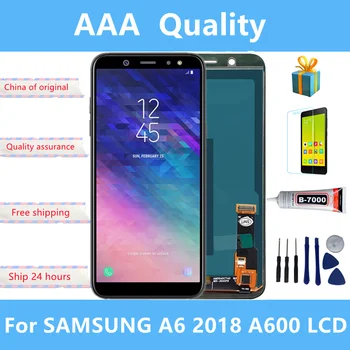 Kijelző SAMSUNG Galaxy A6 2018 A600 LCD Kijelző érintőképernyő Digitalizáló Közgyűlés cserealkatrész SAMSUNG A6 A600F A600FN