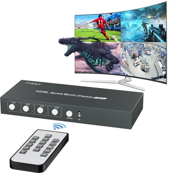 Képernyő Osztó/Kapcsoló HDMI Multiviewer 4 Port 4K Megtekintése Quad Multi-Viewer Audio Extractor a Biztonsági Kamera Játék