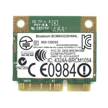 Kétsávos 300Mbps BCM943228HMB 4.0 802.11 a/b/g/n Wifi Vezeték nélküli Kártya Fél Mini PCI-E Laptop Wlan 2.4 Ghz vagy 5 ghz-es Adapter