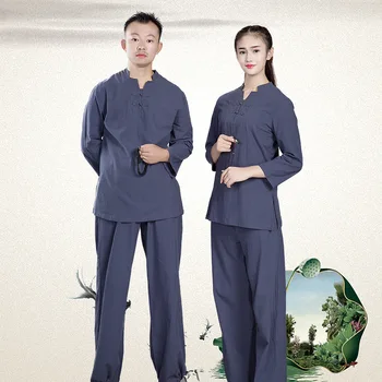 Kínai hanfu öltöny unisex meditáció teaszertartás jóga ruhát meditáció pamut ágynemű, kényelmes, több színben 2022 nyári