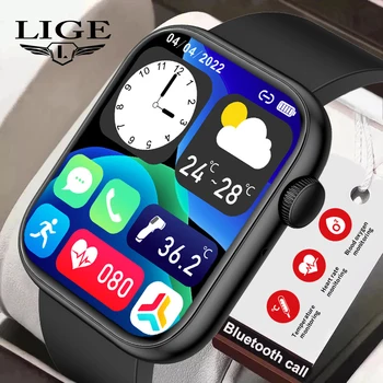LIGE Új Smart Óra Bluetooth Hívás 2023 Nők testhőmérséklete Sport Karkötő Hang Asszisztens Vízálló Férfi Smartwatch + Doboz