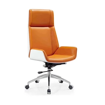 Magas-Vissza Bentwood Forgatható Irodai Számítógép Széket, Festett fából készült szék, magas hátsó bőr irodai szék irodai görgős szék