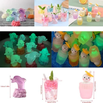 Mini Fénycső Italt Csésze Dísz Miniatűr Figurákat Apró Gyanta Kézműves Micro Táj Babaház Dekorációs Kiegészítők