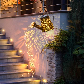 Napenergia locsolókanna LED String Lámpák Kültéri Dekoratív Vízforraló Garden Art Lámpák, kerti Fa Terasz Buli Dekorok