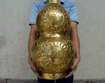 office home védő-nagy 0,75 M hatásos Talizmán Ház Védelmi Pénzt Rajz FENG SHUI cucurbit bronz szobor