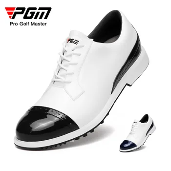 PGM XZ142 Golf Cipő Férfi Mikroszálas Bőr + Kristály Lélegző PU Gumi Talp Anti-Oldalán Csúsztassuk Vízálló Cipőt 39-45 Méter