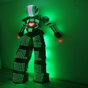 Programozható mellkasi LED képernyő LED robotruha Digitális LED sisak LED David Guettát Kryoman szórakozóhely jelmez