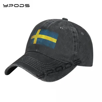 Puha Zászló Svédország Baseball Sapkák, a Férfiak, a Nők Vintage Mosott Pamut Apa Kalapok Nyomtatás Snapback Sapka Kalap