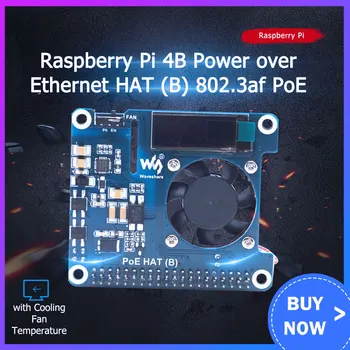 Raspberry Pi 4 Power over Ethernet KALAP 802.3 af PoE Hálózat OLED a Raspberry Pi 3B+/4B.