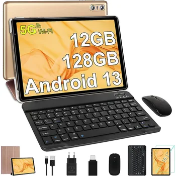SEBBE S22 10 Hüvelykes 5G Octa-Core 12GB RAM, 128GB ROM 6000mAh GMS BT 5.0 Tablet PC 120Hz 2.5 K LCD Kijelző Arany Tabletta Android 13