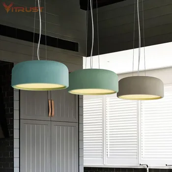 Színes macaron medál világítótestet Modern design Alumínium árnyékban Lámpatest Étkező, Világos nappali étterem bár