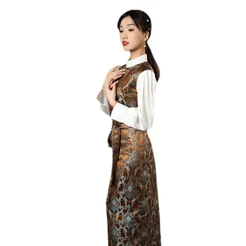 Tibeti Ruha Női Stand Gallér Hagyományos Kínai Ruházat Keleti Tibet Ruha Vestido Vintage Vestidos Csőnadrág