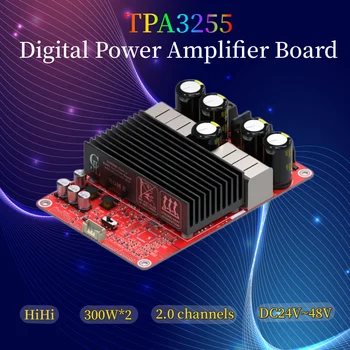TPA3255 hifi 300W * 2 2.0 Csatornás Sztereó Digitális Audio Erősítő Testület dc 24 vac~48V Otthoni Audió-DIY