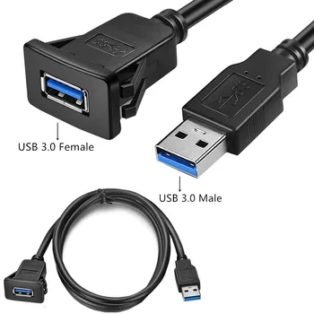 USB 3.0 süllyeszthető USB Dokkoló Adapter Műszerfal Pan Port Hosszabbító Kábel Az Autó, Motorkerékpár DropshipUSB tér lyuk panel kábel