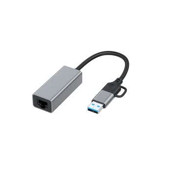 USB Típus C-RJ45 Vezetékes Hálózati Kártya Külső Vezetékes USB 3.0 Ethernet Adapter Laptop, PC, 1000Mbps