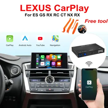 Vezeték nélküli CarPlay a Lexus NX RX VAN ES GS RC CT VAN LX-LC UX 2014-2019, Android Tükör Link AirPlay Autó Játszani Funkciók